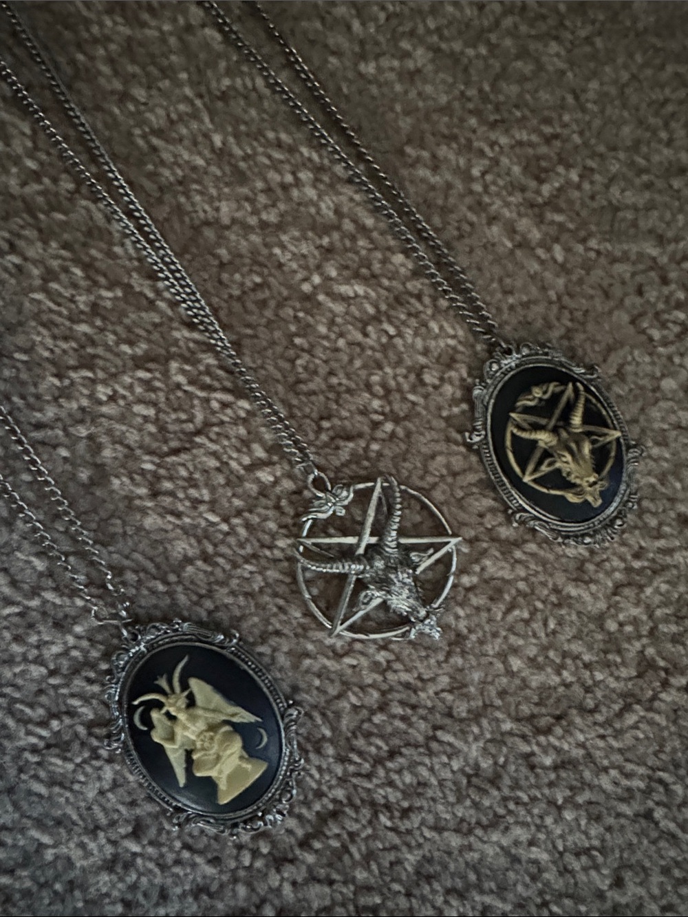 Baphomet and pentagram necklace.